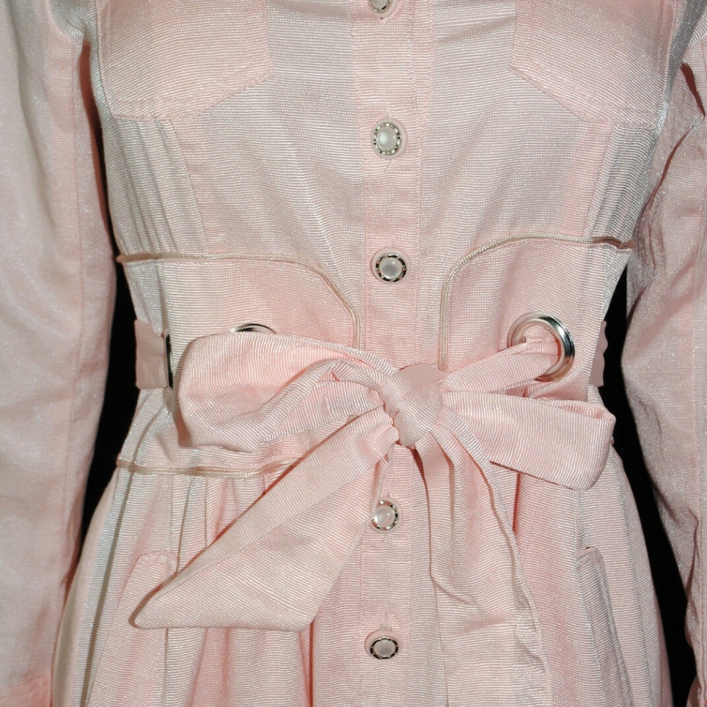 Aria Dress Peach Button Down Long Sleeves CORSET - Picture 5 of 8